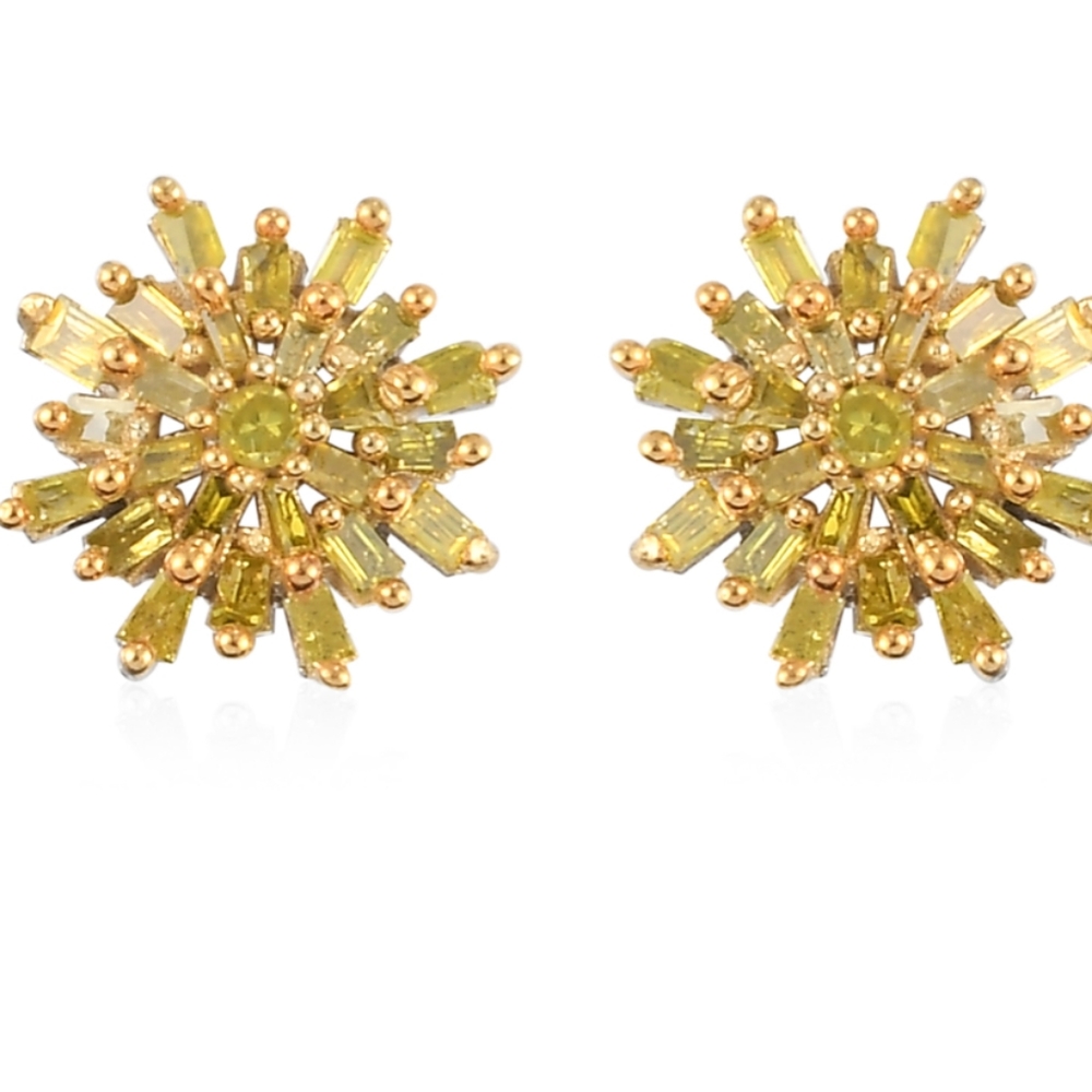 .33 Yellow Diamond earring